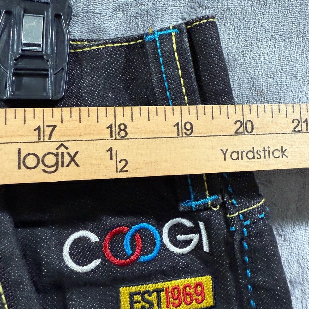 VTG Y2K Coogi Jeans 40x35 Baggy Hip Hop Skater Grunge Wide Leg Sewn Embroidery - Picture 4 of 13